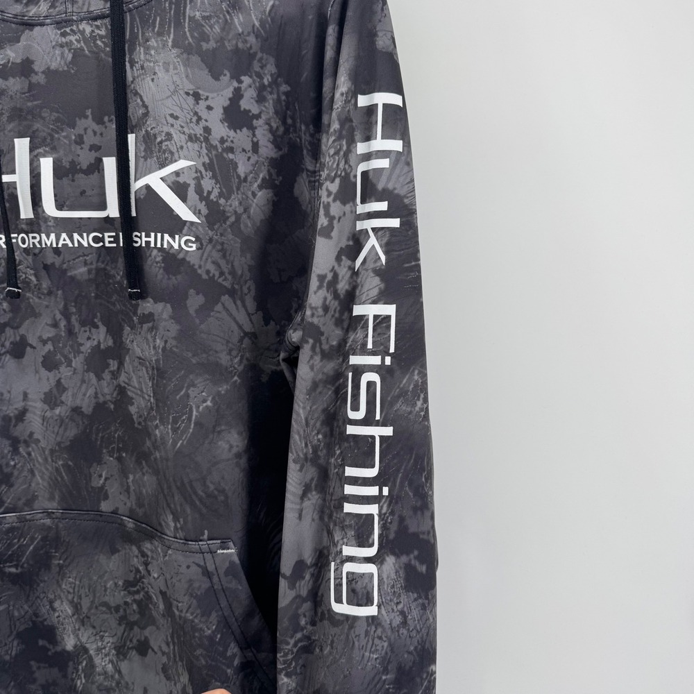 Huk Performance Fishing Hoodie Mens Size M Camo Fishingcore Gorpcore - Picture 3 of 8